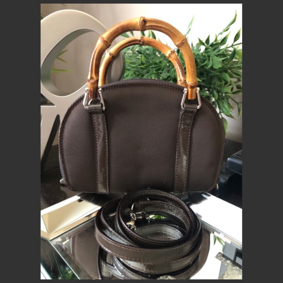 ✨Vintage Rare & Hard to Find GUCCI Bamboo Wallet On Chain Crossbody Mini Bag - Picture 2 of 16